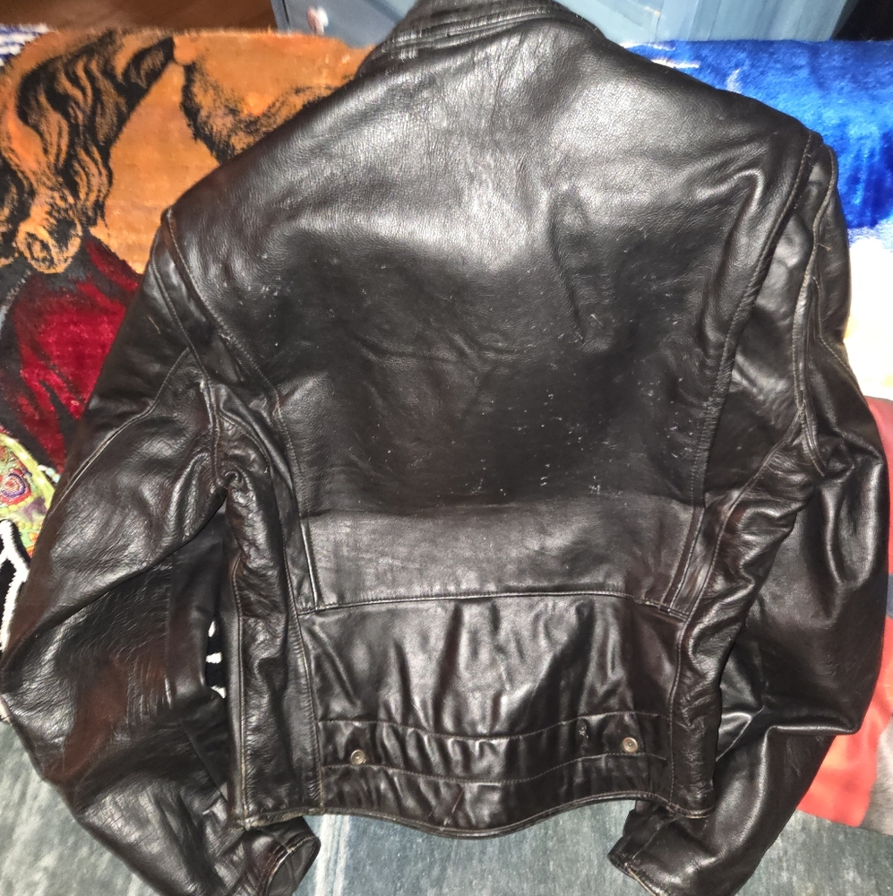 Vintage Motorcycle Cop Leather Jacket - Picture 4 of 6